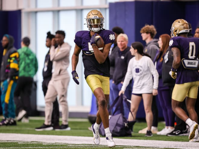 Notre Dame wide receiver Tobias Merriweather caught one pass as a freshman: a 41-yard touchdown.
