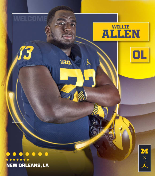 Michigan Wolverines football offensive tackle Willie Allen is back in the transfer portal. 