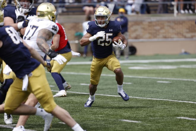 Notre Dame rising sophomore running back Chris Tyree