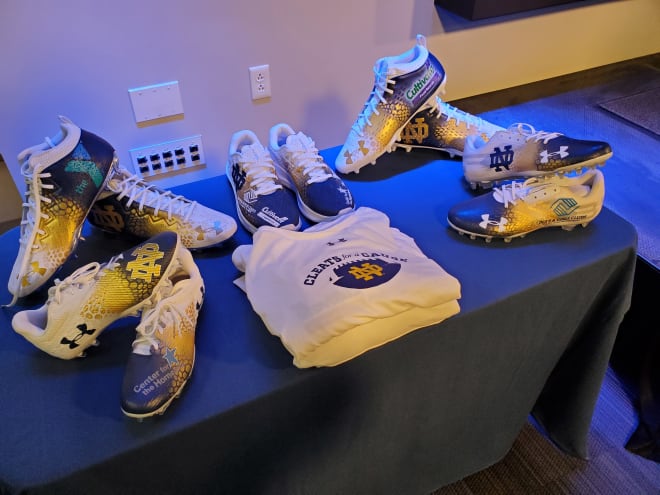 Notre Dame football will wear cleats Saturday supporting four local South Bend charities.