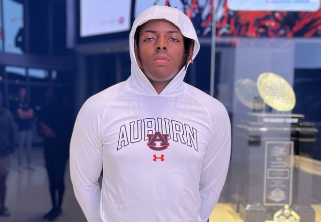 Isaiah Gibson visited Auburn for A-Day Saturday.