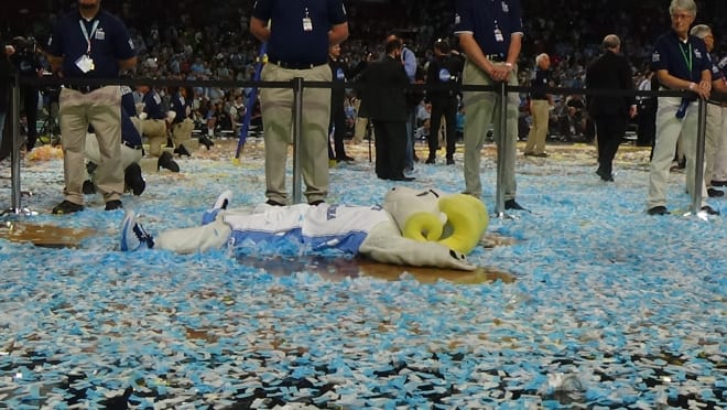 Rameses does snow angles on the court in Phoenix and the THI staff offers our takes on the Tar Heels' title.