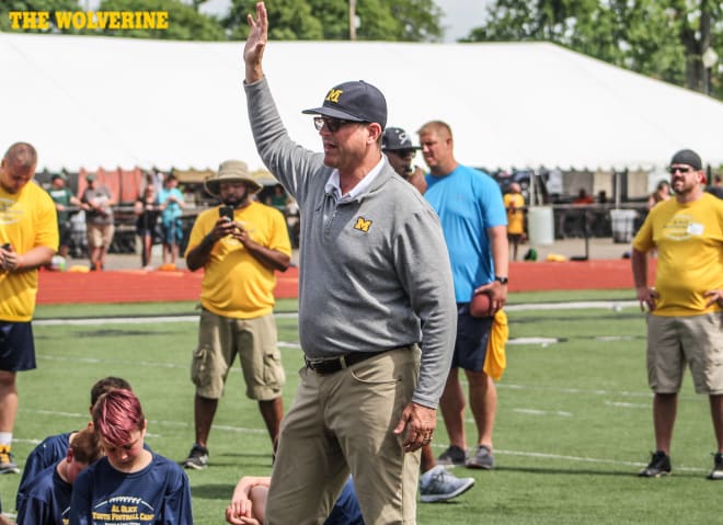 Michigan Wolverines football head coach Jim Harbaugh and his team are in the early stages of fall camp. 