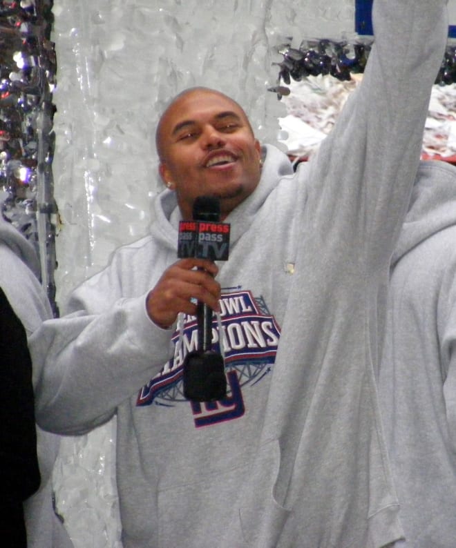 Pierce played linebacker with the NY Giants for five years and was a Super Bowl XLII champion in 2008