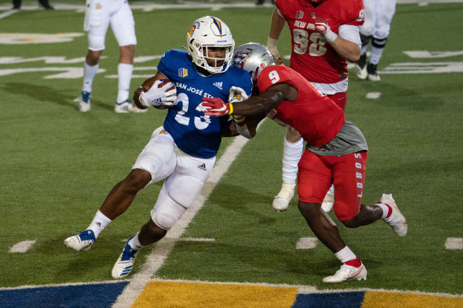 Running back Tyler Nevens averaged 7.8 yards per carry last season for San Jose State.