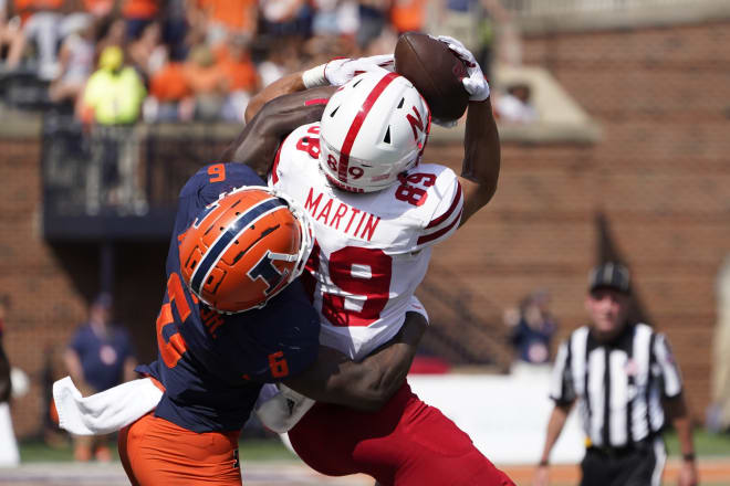 Nebraska wide receiver Oliver Martin.