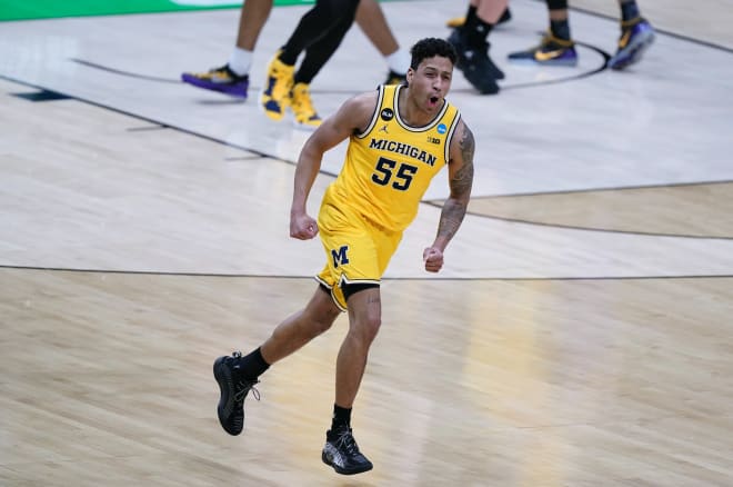Michigan Wolverines basketball senior guard Eli Brooks dropped 21 points against LSU in the NCAA Tournament's round of 32.