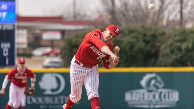 Senior pitcher Shay Schanaman deals a pitch.