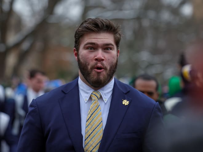 Notre Dame junior Rocco Spindler made his first career start as a right guard against Navy.