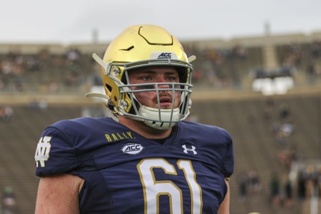 Former Notre Dame Fighting Irish football offensive lineman Colin Grunhard