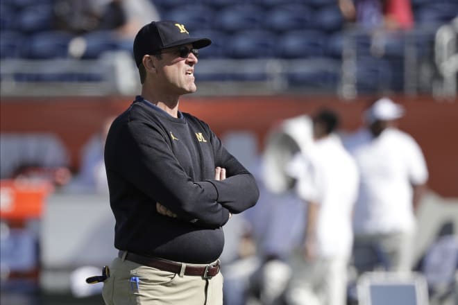 Michigan Wolverines head football coach Jim Harbaugh has won 69 percent of his games in six seasons at U-M.