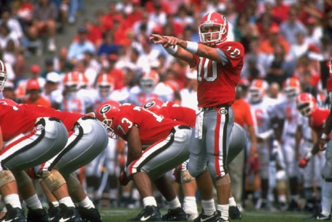 Georgia's offense in 1994, engineered primarily by senior Eric Zeier, allowed only six sacks all season while attempting a staggering 462 passes.