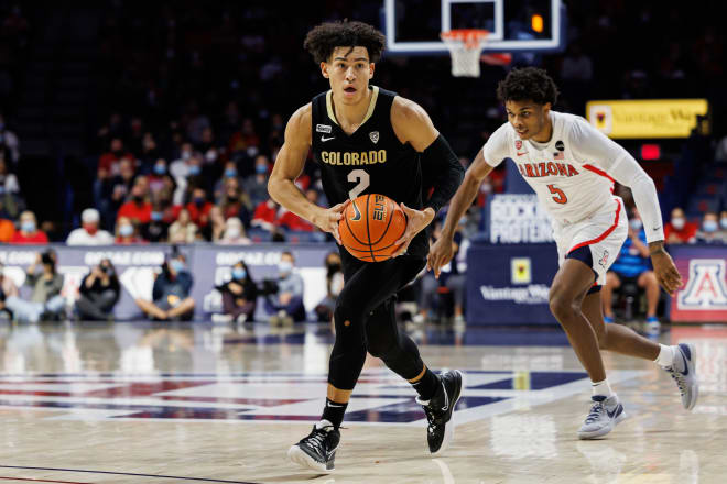 Freshman guard K.J. Simpson scored a career-high 17 points in Colorado's 76-55 loss at No. 6 Arizona Thursday 