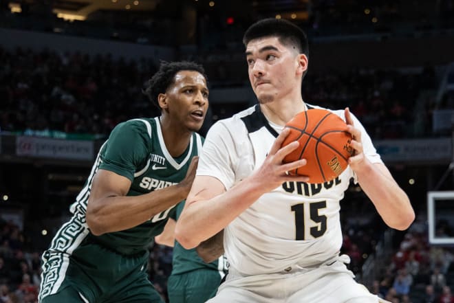 Purdue's centers combined for 26 points in the win to advance to the championship (USA Today Sports)