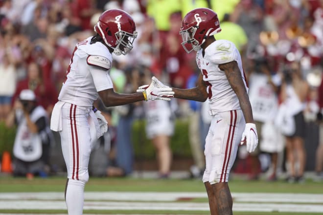 Jerry Jeudy, left, and DeVonta Smith