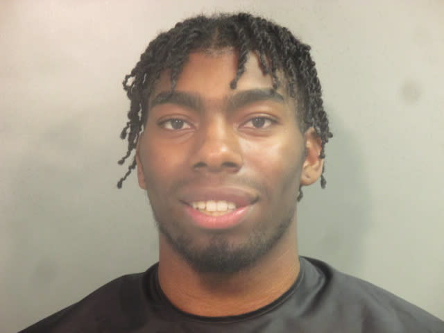 Kamani Johnson, a forward on the Arkansas basketball team, was arrested Wednesday night.