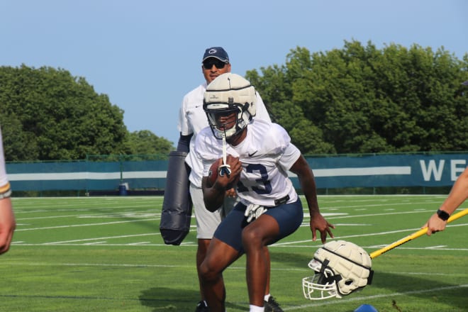 Penn State Nittany Lions sophomore receiver KeAndre Lambert-Smith at preseason camp.