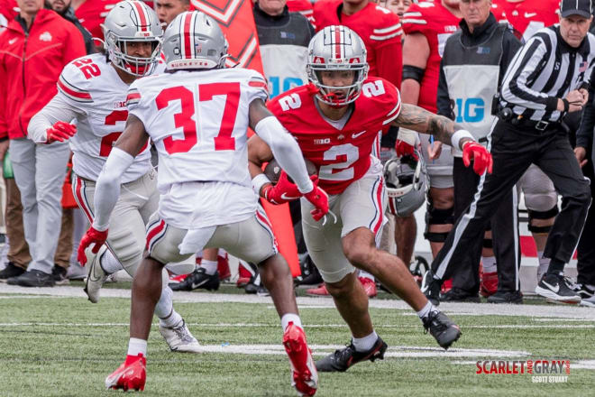 Emeka Egbuka emerged as Ohio State's main kick return threat as a freshman in 2021. 