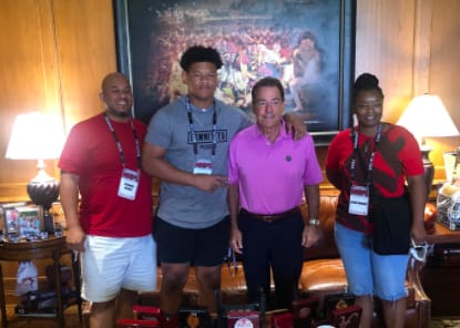 Peter Woods visited Alabama with his family on Saturday.