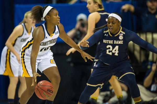 Arike Ogunbowale's 13 points helped No. 2 Notre Dame win at Chattanooga, 79-58 on Tuesday night.