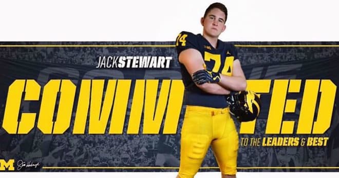 New Canaan (Conn.) 2019 OT Jack Stewart is Michigan's ninth commitment in the 2019 class. 