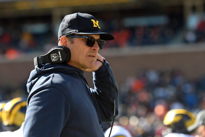Jim Harbaugh will take a long, hard look at the video to figure out how to keep a 28-point lead from shrinking.
