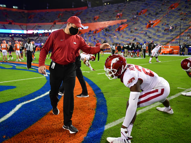 Arkansas defensive coordinator Barry Odom is a Missouri graduate who also coached the Tigers.