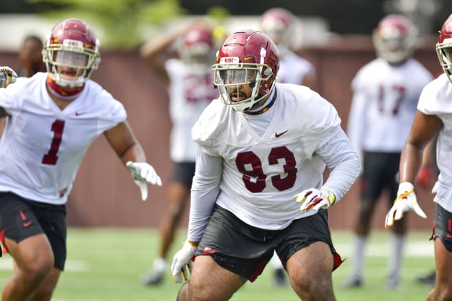 Redshirt junior Marlon Tuipulotu has a new number this year and perhaps an even more pivotal role with Jay Tufele opting out of the season.