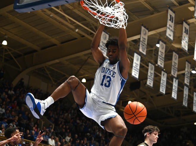 Sean Stewart dunks during a game this past season. 