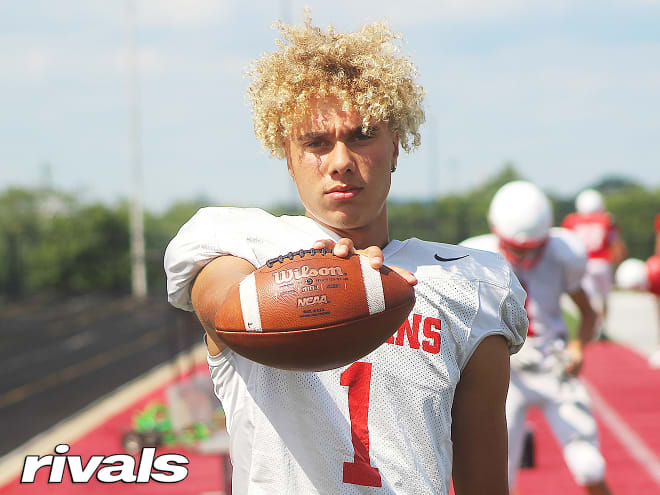Indiana quarterback Tayven Jackson holds a Michigan Wolverines football recruiting offer.