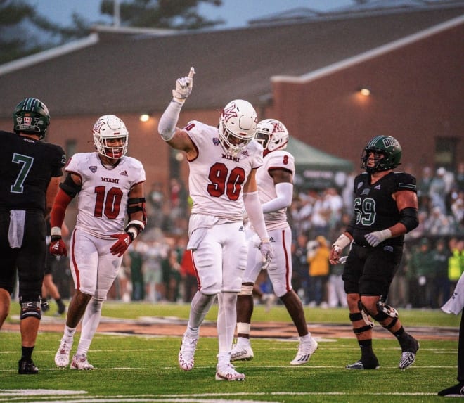 Woullard celebrates a tackle for loss against Ohio University
