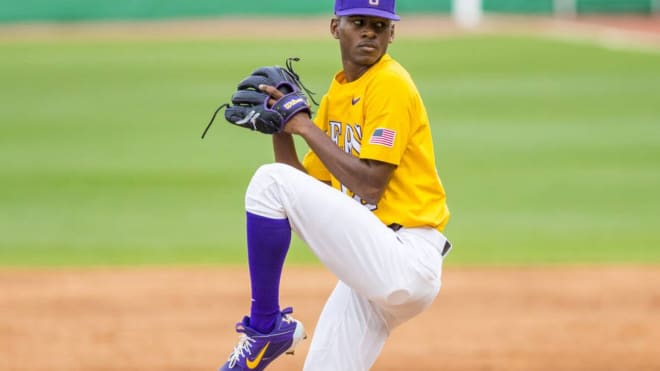 LSU starting pitcher Ma'Khail Hilliard threw a steady six innings in the Tigers' SEC tourney opening win Thursday night vs. Kentucky.
