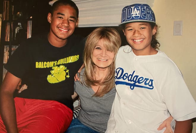 The Uiagalelei brothers with the late Judi Bryson.