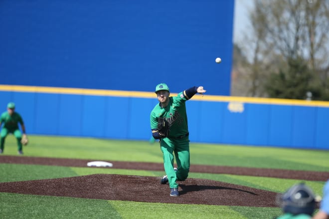 Notre Dame left-handed pitcher John Michael Bertrand