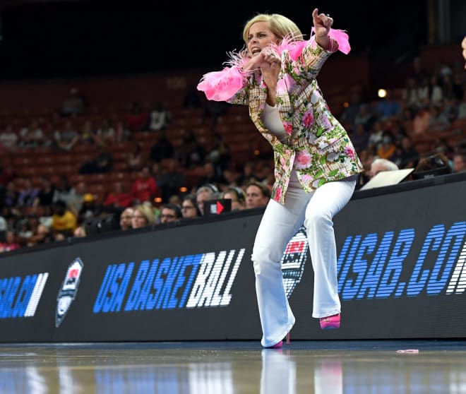 LSU Coach Kim Mulkey Ruffled Feathers With Wild Sweet 16 Outfit