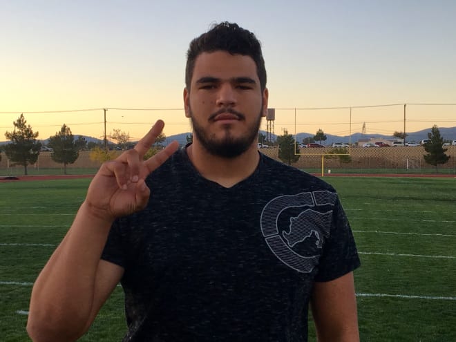 USC 4-star offensive tackle commit Jason Rodriguez after practice Thursday morning at Oak Hills High School.