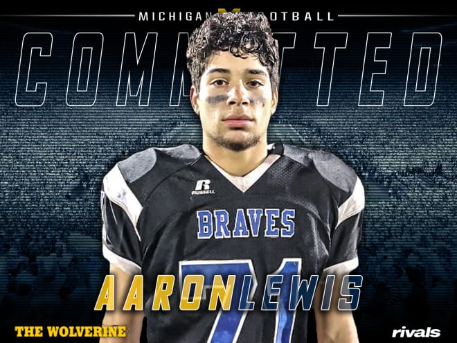 Three-star defensive end Aaron Lewis has committed to Michigan. 