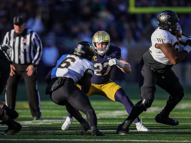 Linebacker JD Bertrand (27) has been selected in the 2024 NFL Draft.