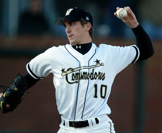 Left-hander Jeremy Sowers was an All-American pitcher for Vanderbilt's baseball team.