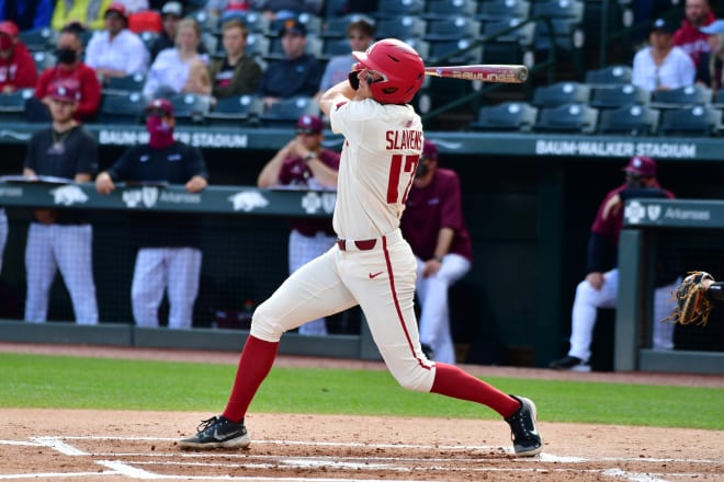 Brady Slavens hit a three-run home run in Wednesday's win over Little Rock.