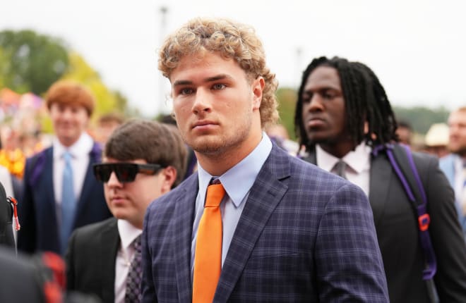 Clemson true freshman linebacker and former Rivals100 recruit Sammy Brown is shown here Saturday evening making his way to Death Valley during Tiger Walk.