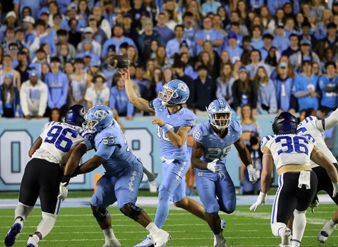 UNC QB Drake Maye said Tuesday he plans to play in the Tar Heels' bowl game, but wil think more about it next week.