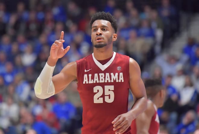  Alabama Crimson Tide forward Braxton Key (25) reacts during second half of game eleven of the SEC Conference Tournament against the Kentucky Wildcats at Bridgestone Arena. Mandatory Credit: Jim Brown-USA TODAY Sports
