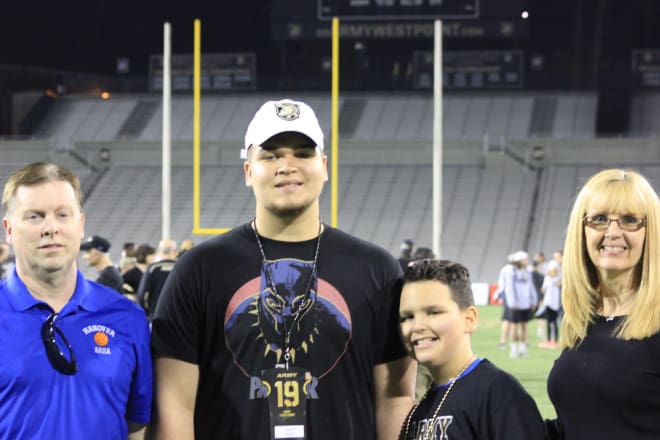 OL Justin Kopko is joined by his family during Friday's Spring Game and Junior Day