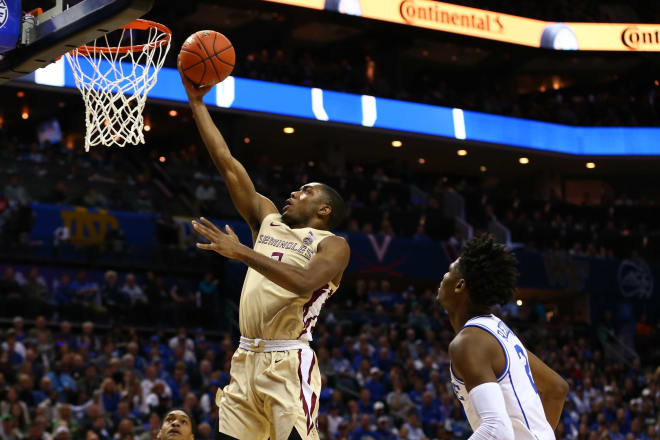 Junior guard Trent Forrest soars in to score Saturday against Duke in the ACC title game.