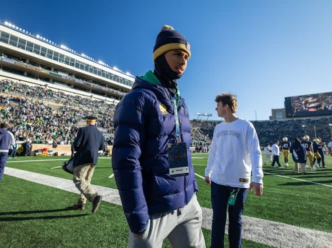 Taylor inside Notre Dame stadium on an unofficial visit before the Wake Forest game. He committed to the Irish on Friday over finalists that included Florida State, Michigan and Wisconsin