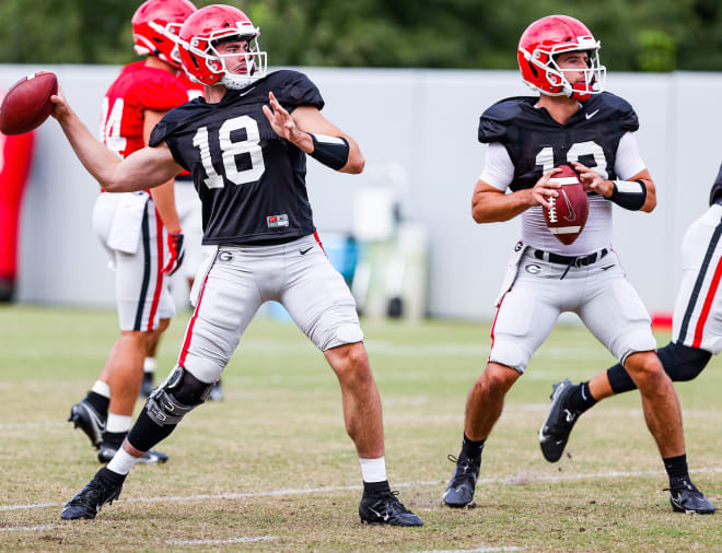 It's unknown whether JT Daniels or Stetson Bennett will start on Saturday. (Tony Walsh/UGA Sports Communications)