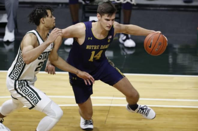 Notre Dame Fighting Irish men’s basketball junior forward Nate Laszewski