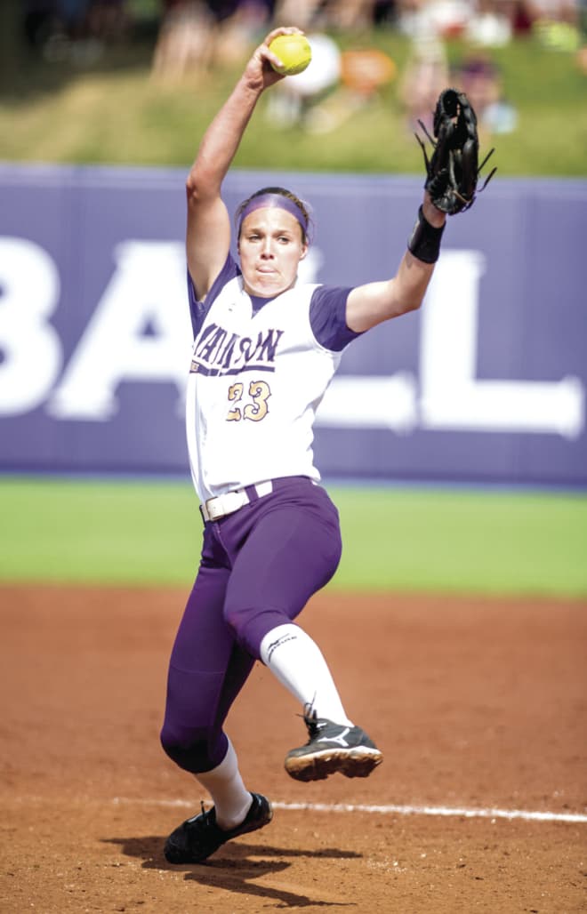 James Madison junior pitcher Megan Good (shown in May of 2016) is 14-0 on the season.