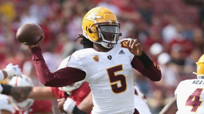 Arizona State QB Emory Jones is back in the portal after one season with Arizona State (Getty Images)